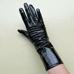 Long Gloves For Women Spring Winter Male Patent Leather Fashion Catwalk Motorcycle Riding Luvas Brilliant Warm Arm Warmer Gants
