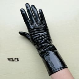 Long Gloves For Women Spring Winter Male Patent Leather Fashion Catwalk Motorcycle Riding Luvas Brilliant Warm Arm Warmer Gants