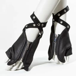 Hip Hop Punk Imitation Leather Fingerless Gloves Women Techwear Style Zipper Sport Motorcycle Gloves Guantes