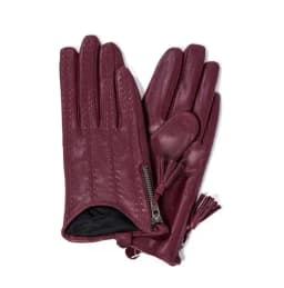 Women'a natural sheepskin leather tassel zipper driving glove lady's fashion genuine leather motorcycle glove R3372