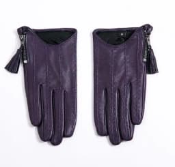 Women'a natural sheepskin leather tassel zipper driving glove lady's fashion genuine leather motorcycle glove R3372
