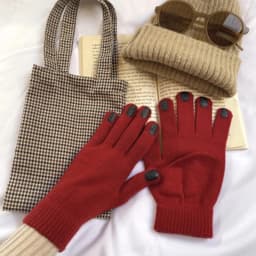 Japanese Manicure Nail Polish Gloves Winter Women's Knit Wool Yarn Full Finger Warm Coldproof Nonslip Sport Cycling Mittens H76