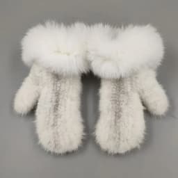 Luxury Women Natural Mink Fur Mittens Fox Fur Trimming Real Mink Fur Gloves Ladies Fur Elastic Hand Made Drop Shipping