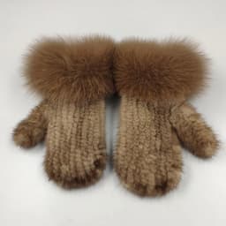 Luxury Women Natural Mink Fur Mittens Fox Fur Trimming Real Mink Fur Gloves Ladies Fur Elastic Hand Made Drop Shipping