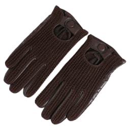 Men's Genuine Leather Driving Gloves motorcycle Fingerless Glove Sheepskin With Cotton Crochet