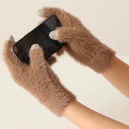 100% Mink Cashmere Gloves Women in Autumn and Winter Warm Thick Five Finger Gloves for Typing Touch Screen Gloves UNISEX