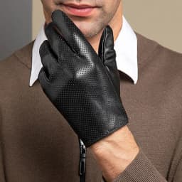 2025 Autumn Men style Business Sheepskin Leather Gloves Winter Full Finger Touch Screen Black Gloves Riding Motorcycle Gloves