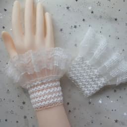 1Pair Detachable Lace Sleeve Cuffs Ruffles Elbow Fake Sleeve Sun Protection Gloves Spring Autumn Arm Cover Sweater Decorative