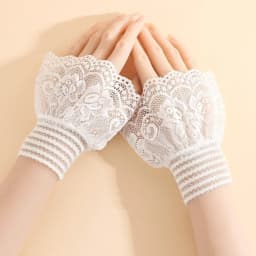 1Pair Detachable Lace Sleeve Cuffs Ruffles Elbow Fake Sleeve Sun Protection Gloves Spring Autumn Arm Cover Sweater Decorative