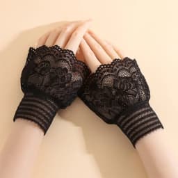 1Pair Detachable Lace Sleeve Cuffs Ruffles Elbow Fake Sleeve Sun Protection Gloves Spring Autumn Arm Cover Sweater Decorative