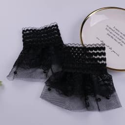 1Pair Detachable Lace Sleeve Cuffs Ruffles Elbow Fake Sleeve Sun Protection Gloves Spring Autumn Arm Cover Sweater Decorative