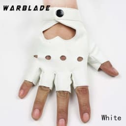 WarBLade Women Leather Gloves Fashion Fingerless Star Hollow Gloves Party Show Breathable Half Finger Mittens Women gants moto