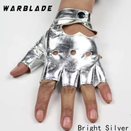 WarBLade Women Leather Gloves Fashion Fingerless Star Hollow Gloves Party Show Breathable Half Finger Mittens Women gants moto