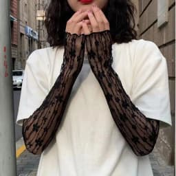 Women Sun Protection Sleeves Fashion Driving Summer Thin Lace Mesh Breathable Arm Sleeve Long Fingerless Half finger Gloves