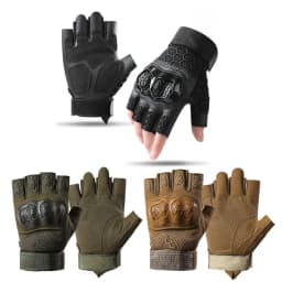 Men's Half Finger Tactical Gloves Hard Shell Protective Combat Hunting Anti-skid Wear-resistant Fingerless Outdoor Activities