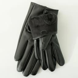 Women's Hollow Peach Heart PU Leather Gloves Winter Plus Velvet Thicken Riding Warm Full Finger Touch Screen Driving Mittens S27