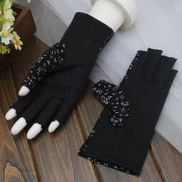 New Fashion Women's Cotton Dot Summer Fingerless Half Finger Anti-Skid Sun Protection Printing anti-UV Thin Short Driving Gloves