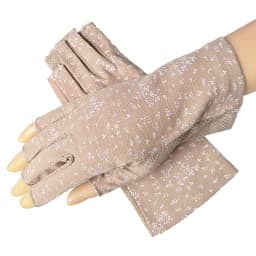 New Fashion Women's Cotton Dot Summer Fingerless Half Finger Anti-Skid Sun Protection Printing anti-UV Thin Short Driving Gloves
