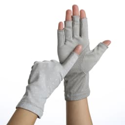New Fashion Women's Cotton Dot Summer Fingerless Half Finger Anti-Skid Sun Protection Printing anti-UV Thin Short Driving Gloves