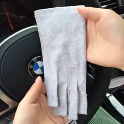 New Fashion Women's Cotton Dot Summer Fingerless Half Finger Anti-Skid Sun Protection Printing anti-UV Thin Short Driving Gloves