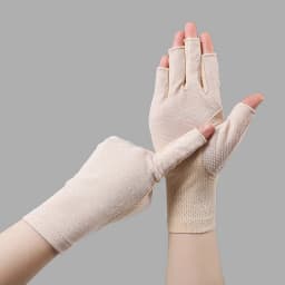 New Fashion Women's Cotton Dot Summer Fingerless Half Finger Anti-Skid Sun Protection Printing anti-UV Thin Short Driving Gloves