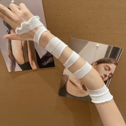 Retro JK Lolita Anime Concealing Hand Gloves Y2k Gothic Punk Hot Girl Ruffle Half-palm Gloves Women's Fingerless Bandage Gloves