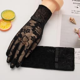 Lady Anti-Slip Breathable Sunscreen Gloves Women Summer Ice Silk Lace Anti-UV Elegant Thin Electric Car Driving Mittens
