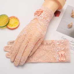 Lady Anti-Slip Breathable Sunscreen Gloves Women Summer Ice Silk Lace Anti-UV Elegant Thin Electric Car Driving Mittens