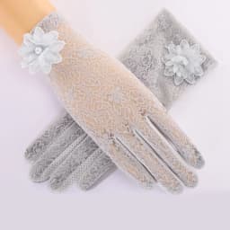 Lady Anti-Slip Breathable Sunscreen Gloves Women Summer Ice Silk Lace Anti-UV Elegant Thin Electric Car Driving Mittens