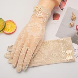 Lady Anti-Slip Breathable Sunscreen Gloves Women Summer Ice Silk Lace Anti-UV Elegant Thin Electric Car Driving Mittens