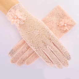 Lady Anti-Slip Breathable Sunscreen Gloves Women Summer Ice Silk Lace Anti-UV Elegant Thin Electric Car Driving Mittens