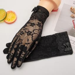 Lady Anti-Slip Breathable Sunscreen Gloves Women Summer Ice Silk Lace Anti-UV Elegant Thin Electric Car Driving Mittens