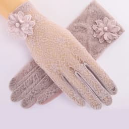 Lady Anti-Slip Breathable Sunscreen Gloves Women Summer Ice Silk Lace Anti-UV Elegant Thin Electric Car Driving Mittens