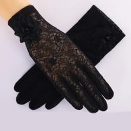 Lady Anti-Slip Breathable Sunscreen Gloves Women Summer Ice Silk Lace Anti-UV Elegant Thin Electric Car Driving Mittens