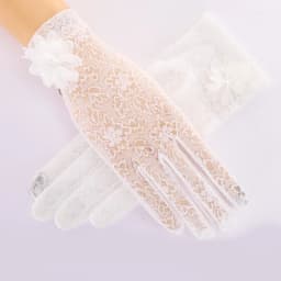 Lady Anti-Slip Breathable Sunscreen Gloves Women Summer Ice Silk Lace Anti-UV Elegant Thin Electric Car Driving Mittens