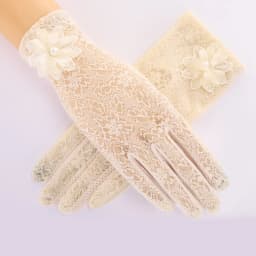 Lady Anti-Slip Breathable Sunscreen Gloves Women Summer Ice Silk Lace Anti-UV Elegant Thin Electric Car Driving Mittens
