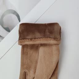 Female Suede Leather Chain Rhinestones Velvet Thick Touch Screen Driving Gloves Winter Outdoor Riding Full Finger Warm Mittens