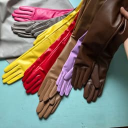 Women's Genuine Leather Gloves Black Long Sheepskin Glove Over Elbow 4050cm Ladies Mittens Winter Velvet Warm Fashion Arm Sleeve