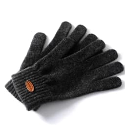 Women 100% Real Cashmere Knitted Thick Gloves Ribbed Cuff Fall Winter Touchscreen Finger Warm Wrist Length Classic Female Mitten