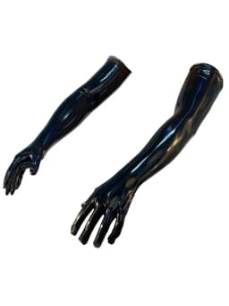 Black PU Faux Leather Gloves Sexy Shiny Punk Long Gloves Role Play Five Finger Gloves Cosplay Accessory