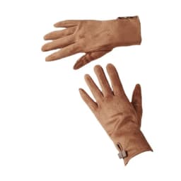 Women Autumn Winter Suede Leather Warm Bow Glove Female Flip Cover Expose Fingers Touch Screen Windproof Driving Mitten
