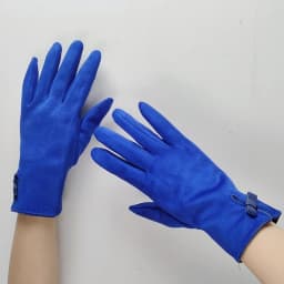 Women Autumn Winter Suede Leather Warm Bow Glove Female Flip Cover Expose Fingers Touch Screen Windproof Driving Mitten