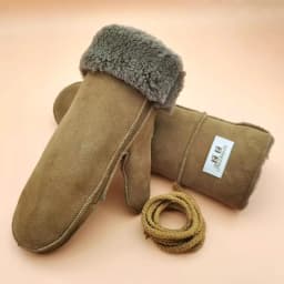 Men Women's Autumn Winter Thicken Warm Natural One Piece Wool Fur Leather Glove Winter Brand Wool Fur Mitten R2217