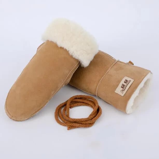 Men Women's Autumn Winter Thicken Warm Natural One Piece Wool Fur Leather Glove Winter Brand Wool Fur Mitten R2217