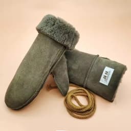 Men Women's Autumn Winter Thicken Warm Natural One Piece Wool Fur Leather Glove Winter Brand Wool Fur Mitten R2217
