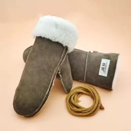 Men Women's Autumn Winter Thicken Warm Natural One Piece Wool Fur Leather Glove Winter Brand Wool Fur Mitten R2217