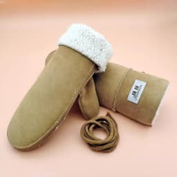 Men Women's Autumn Winter Thicken Warm Natural One Piece Wool Fur Leather Glove Winter Brand Wool Fur Mitten R2217