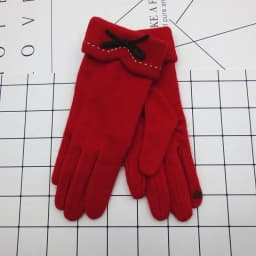 Fashion Elegant Female Wool Knit Embroidery Touch Screen Gloves Winter Women Warm Cashmere Full Finger Bow Dotted Gloves C21