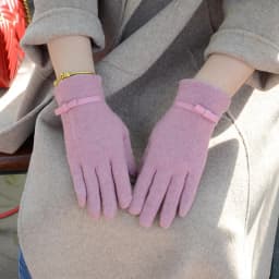 Fashion Elegant Female Wool Knit Embroidery Touch Screen Gloves Winter Women Warm Cashmere Full Finger Bow Dotted Gloves C21