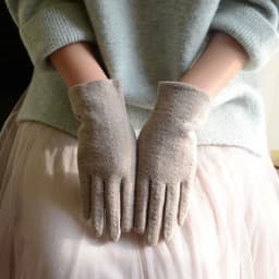 Fashion Elegant Female Wool Knit Embroidery Touch Screen Gloves Winter Women Warm Cashmere Full Finger Bow Dotted Gloves C21